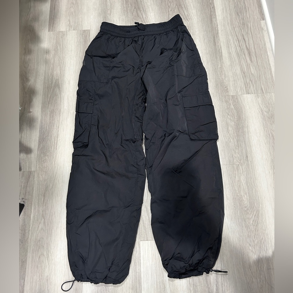 DSG black cargo parachute pants